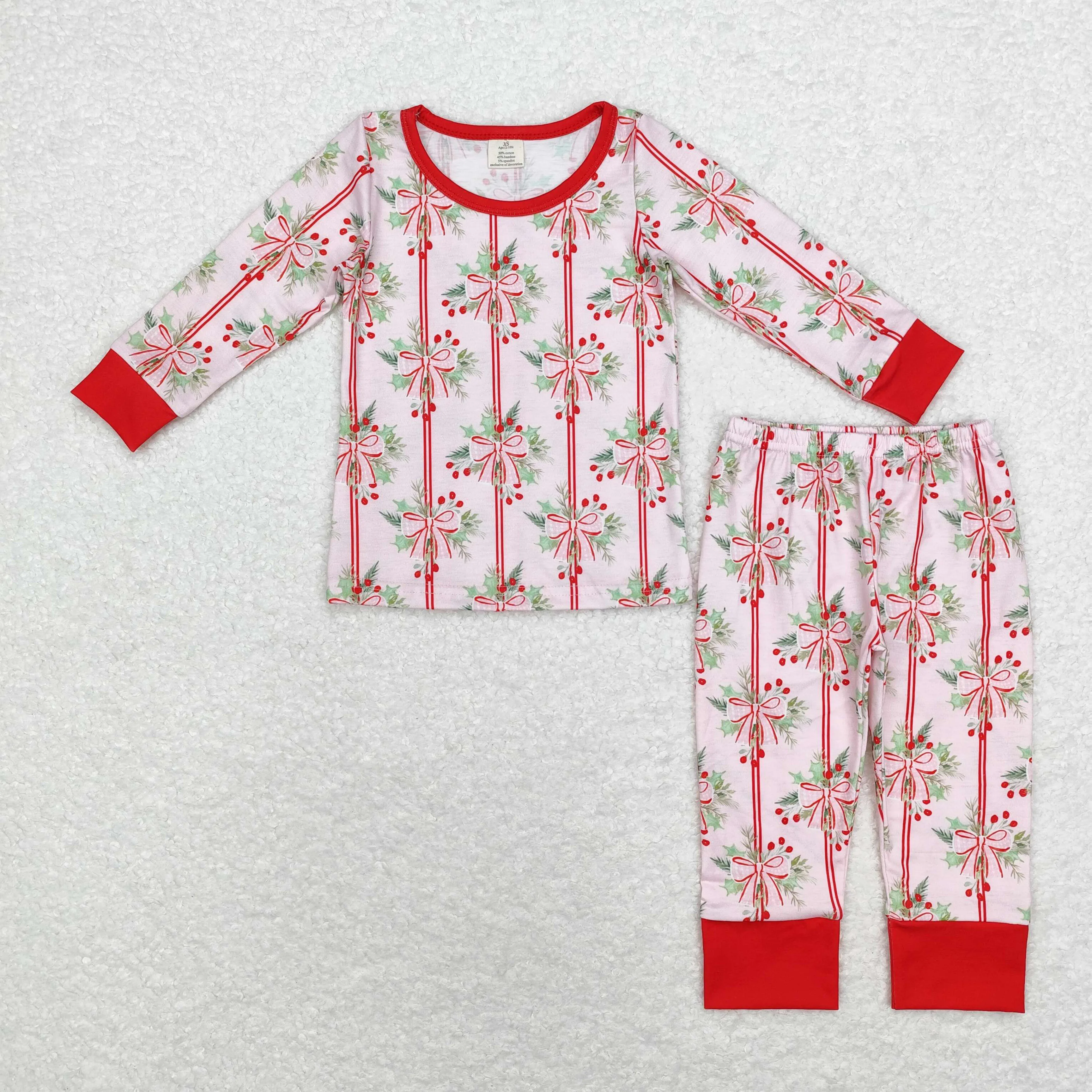 Wholesale Baby Girl Long Sleeves Christmas Set  Kids Duck Shirt Pants Toddler Outfit Nightwear Children Pajamas RTS Sleepwear