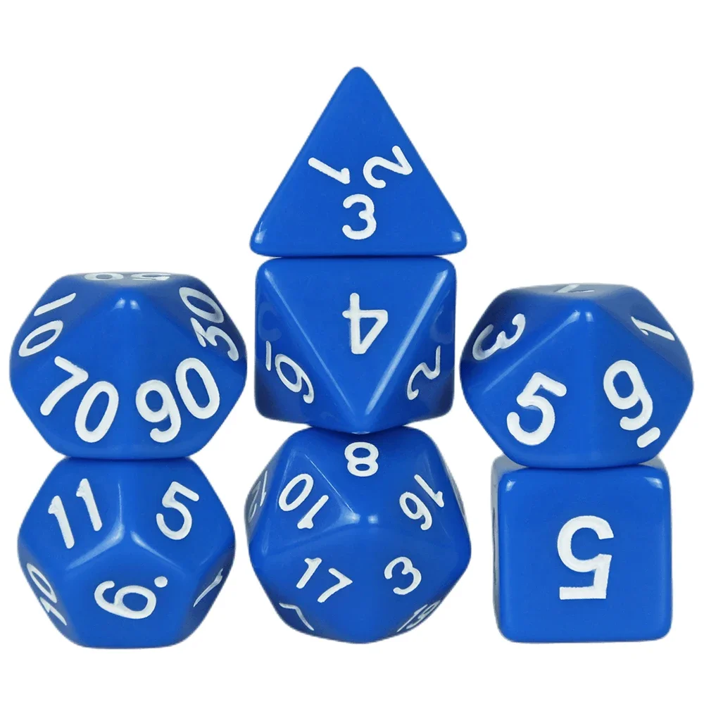 

Board Game Dice Set 7pcs Opaque Die with Clear Printing Numbers for DND,RPG Magic Gathering and Other Games