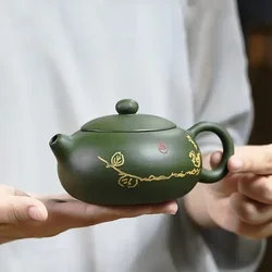 Nlslasi中国のYixing teapotパープルクレイフィルターxishiティーポット美容ケトル生の緑の粘土手作りお茶セット本物の170ml