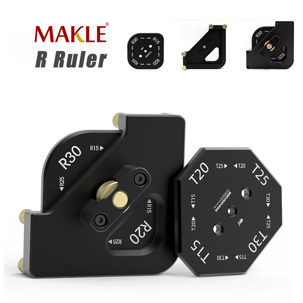 MAKLE 8 in 1 Corner Radius Template Jig Fillet Arc Locator Jig Radius Quick-Jig For Trimming Machine Router