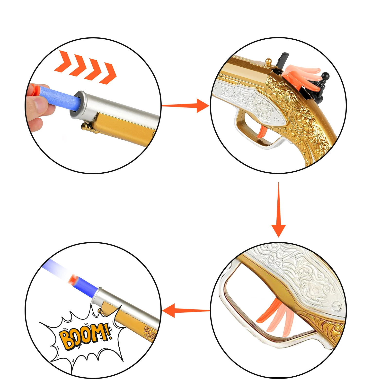 Pistola a sfera morbida manuale per bambini, modello di tiro in schiuma per bambini giocattolo per regalo di compleanno del ragazzo,