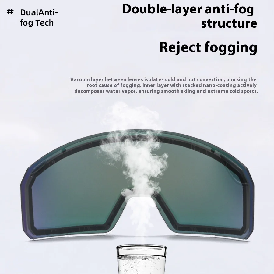 نظارات التزلج ذات الطبقة المزدوجة المضادة للضباب - نظارات تسلق الجبال للحماية من الأشعة فوق البنفسجية لرياضات الثلج والأنشطة الخارجية
