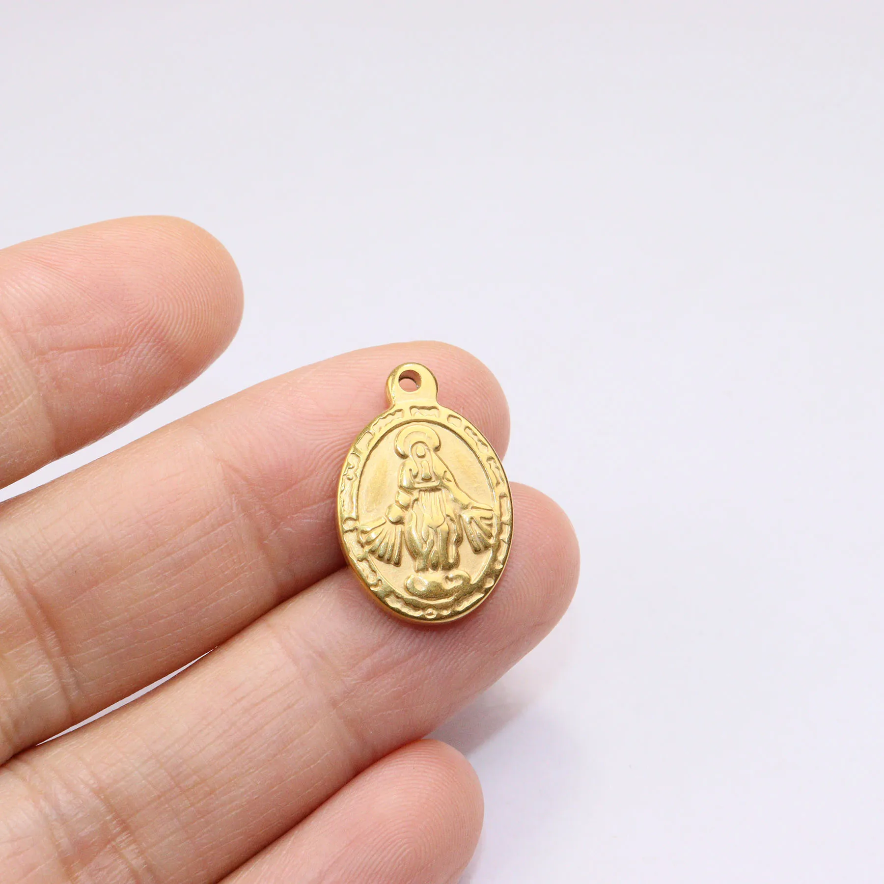 5pcs 12*18mm Wholesale Stainless Steel High Quality Jesus Charms Pendant DIY Necklace Earrings Bracelets Unfading 2 Colors