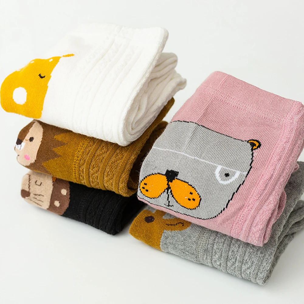 Baby-Baumwollstrumpfhosen mit Cartoon-Tiermustern, große Schrittoffnung, bequeme und hautfreundliche Säuglingsleggings – Detail 6