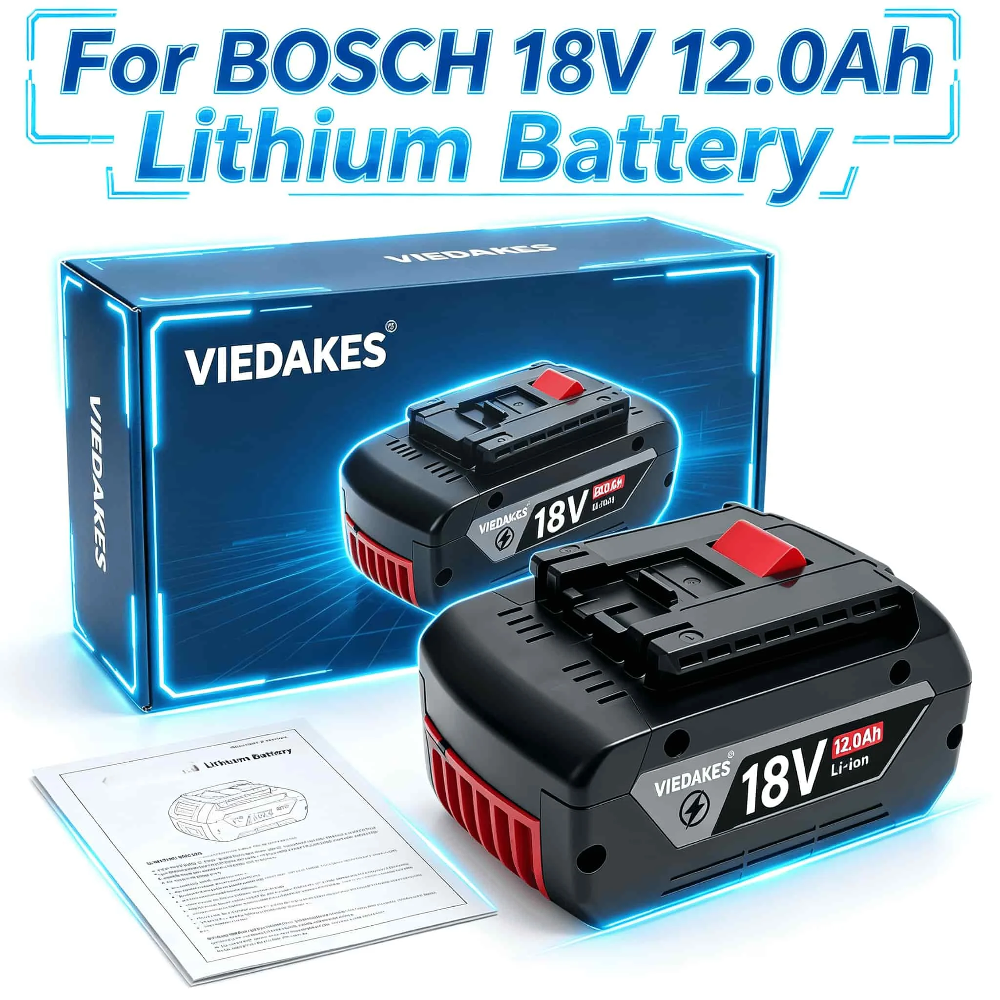 

For Bosch Battery 18V GBA18V4.0 12.0Ah Suit GBH18V GDR18V, Anti-overheat Pack for Bosch 18V Electric Hammer Tools