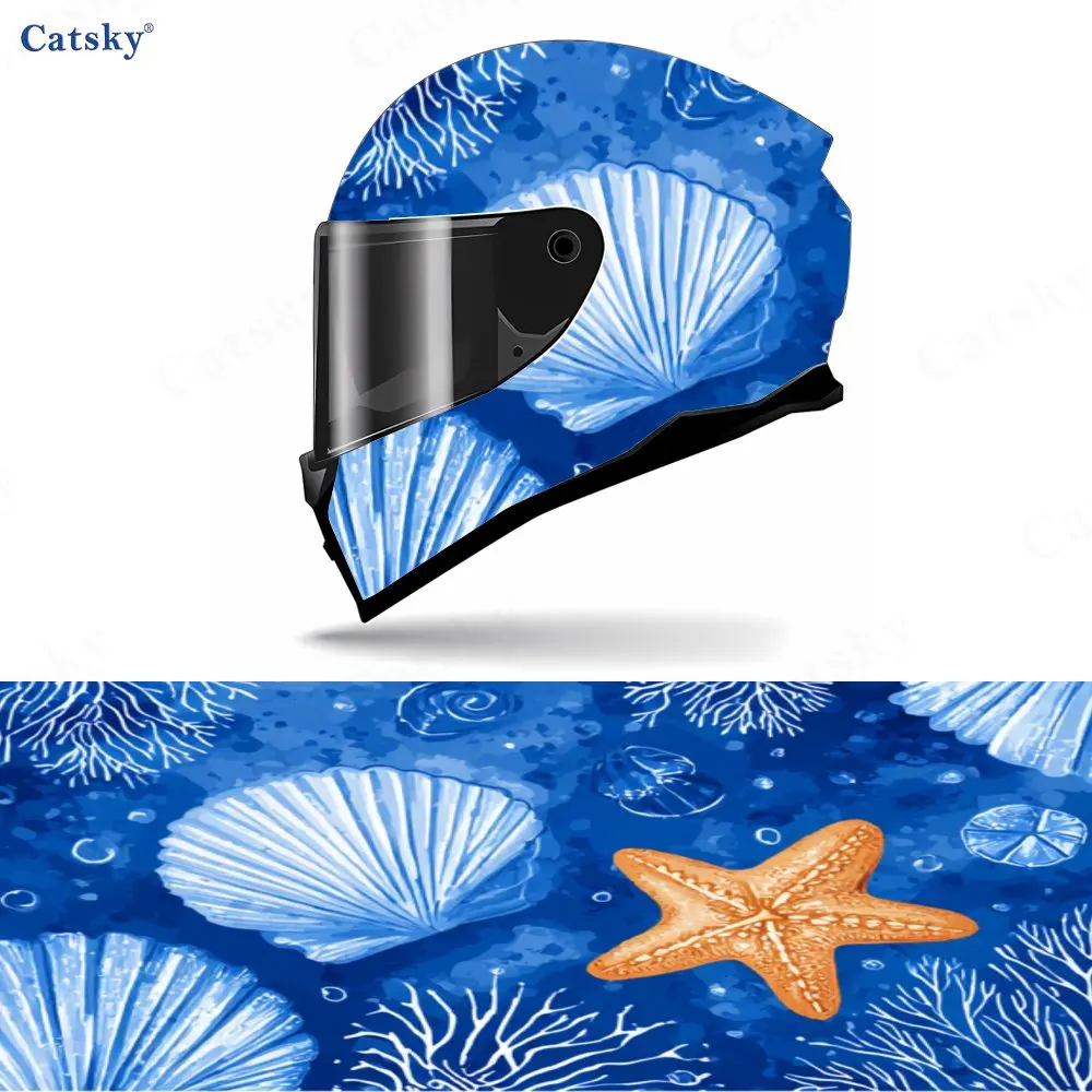 

Marine animals PVC material self adhesive waterproof motorcycle helmet sticker, paste firmly and do not fall, waterproof and wea