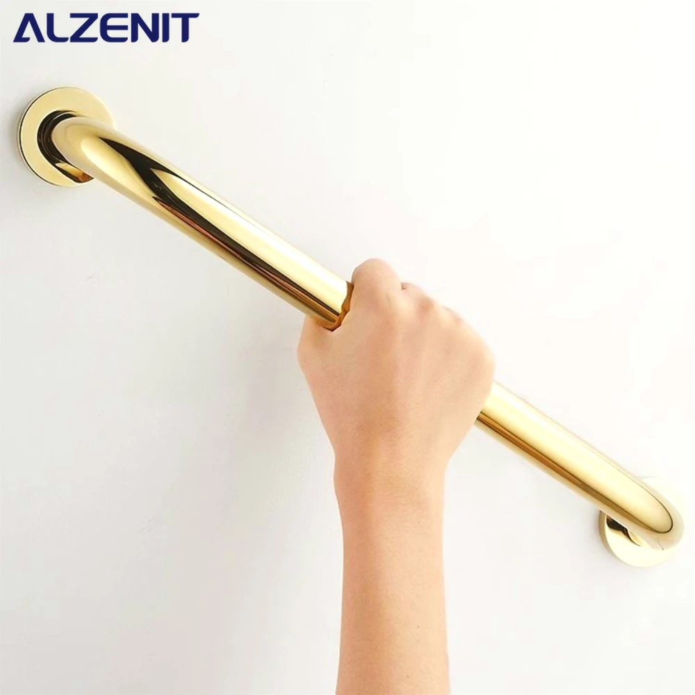 Bathroom Full Copper Gold Bathtub Armrest Toilet Seat Shower Room Elderly Safety Anti Slip Handle Bathroom Accessories
