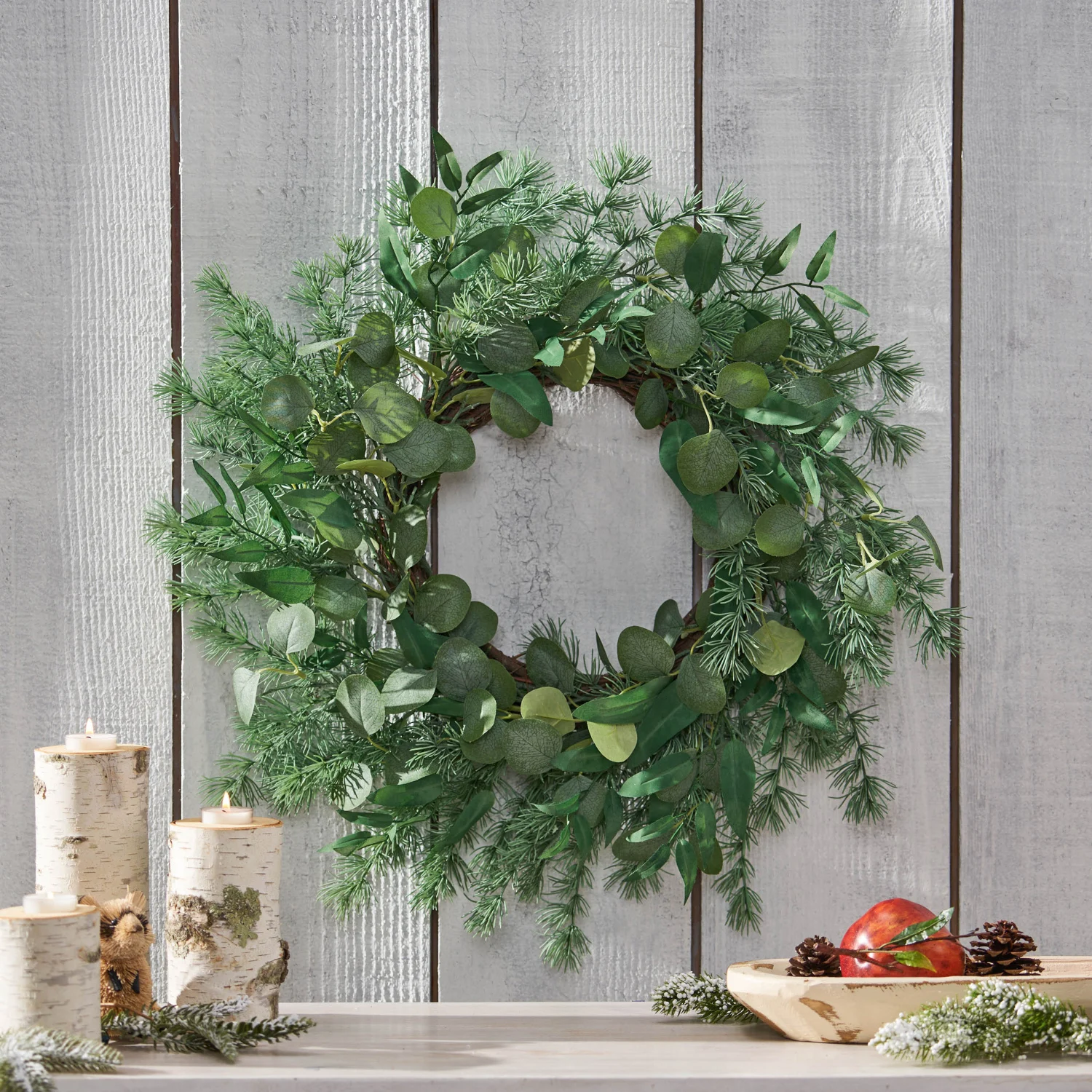 

24.5" Artificial Leaves Wreath - Premium Home Decor & Seasonal Accent