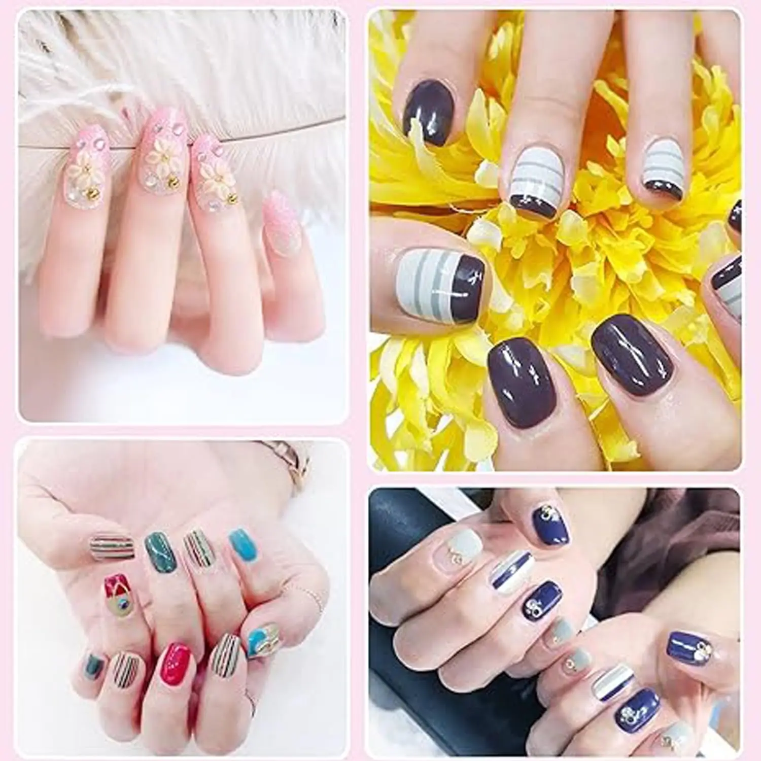 27PCS Strumenti per manicure Set di pennelli per nail art con tavolozza per nail art in resina 5 pezzi Penna per scultura per nail art Penna punteggiata per nail art fai da te