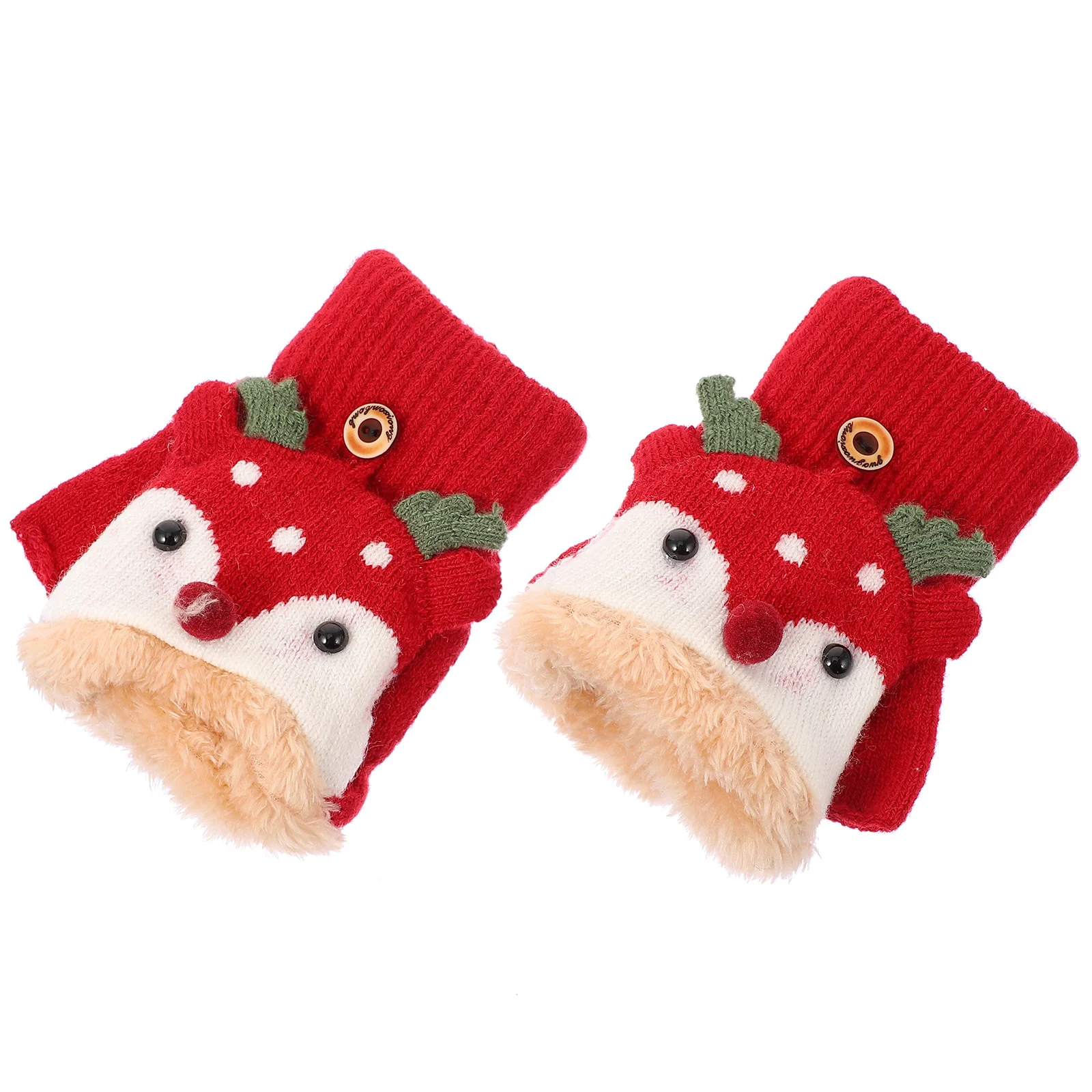 

1 Pair Windproof Winter Half-Finger Knit For Boys Girls Outdoor Warm Gloves Outdoor Wind-Proof Gloves Woolen Yarn