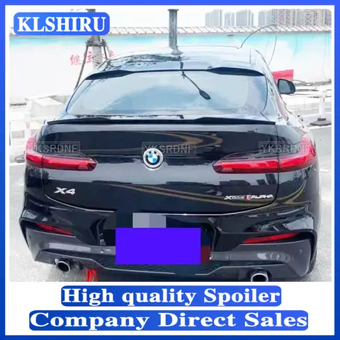 BMW X4 G02 2018-2022 M 스타일 리어 스포일러 윙 글로스, 블랙/탄소 섬유 룩, ABS 자동차 뒷문 립 트렁크 뚜껑 데클리드 스플리터