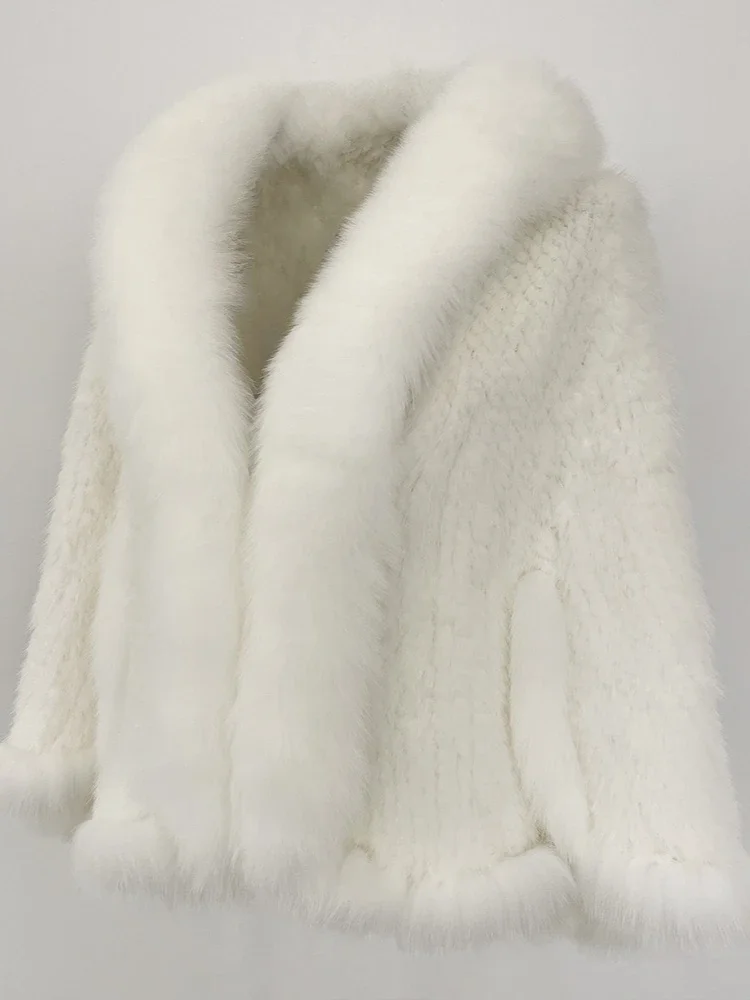 2025 femmes Cape écharpe naturel fourrure de renard Cape automne hiver châle mode tricoté véritable vison fourrure veste réel vison fourrure manteau