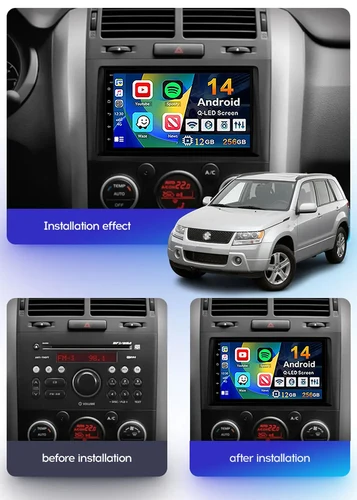 Imagen 2 del producto 7 pulgadas para Suzuki Grand Vitara 3 2005 - 2015 2K 12 + 256 QLED Android 14 CarPlay Radio de coche reproductor de vídeo Multimedia GPS cabeza estéreo