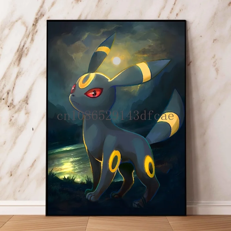 Classic Pokemon HD Canvas Painting Anime Figures Umbreon Poster Print Watercolor Wall Art Picture Modern Home Decor Kids Gifts