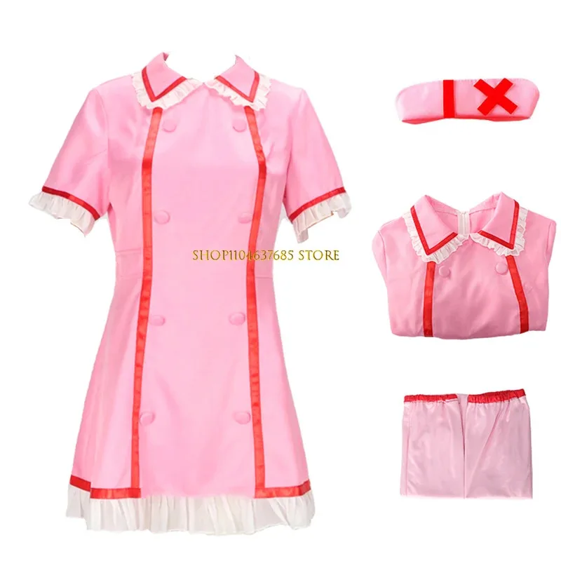 

Nurse Cosplay Costume, Wome Pink Dress Nurse Costume Halloween Outfit With Nurse Hat