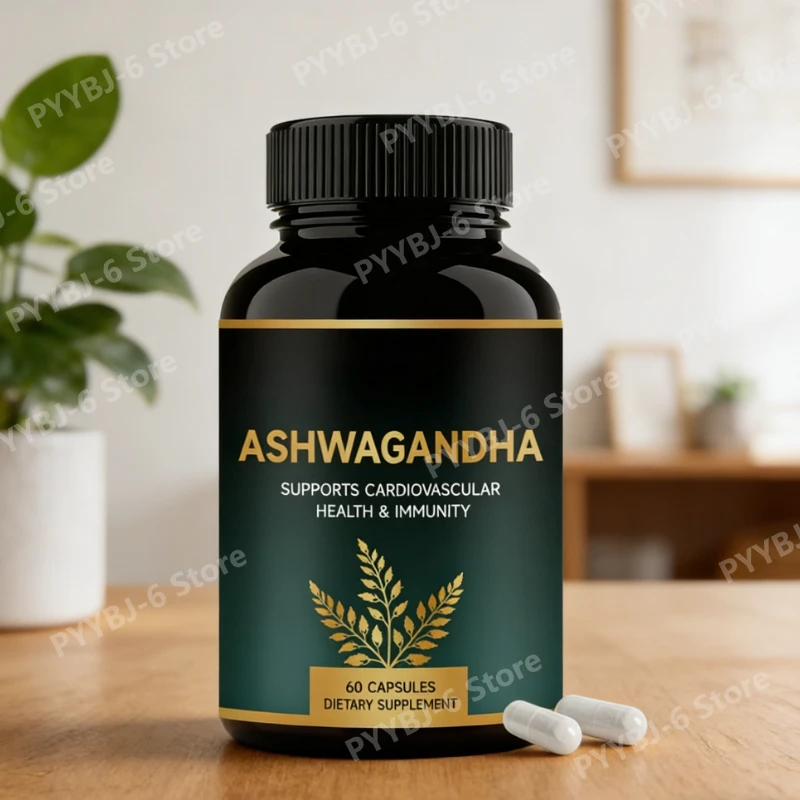 

Ashwagandha Root Extract Supplement 60Capsules Natural Herbal Wellness Support for Adult Daily Dietary Supplement Vegan Friendly