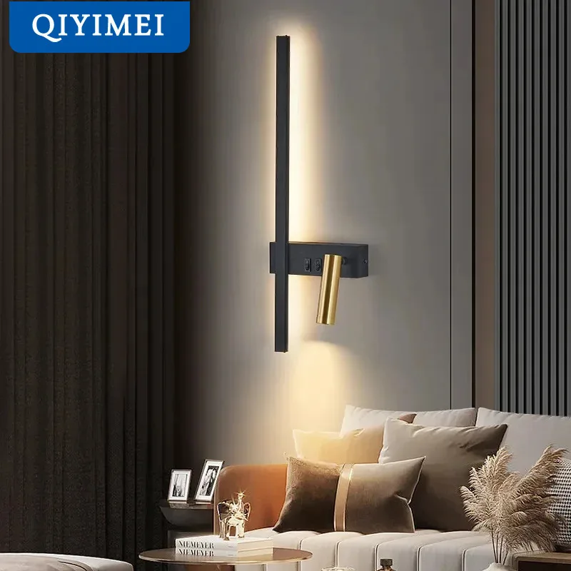 

Modern Adjustable LED Wall Sconce Luxury Long Strip For Corridor Aisle Staircase Bedroom Living Room Spotlight Home Fixtures