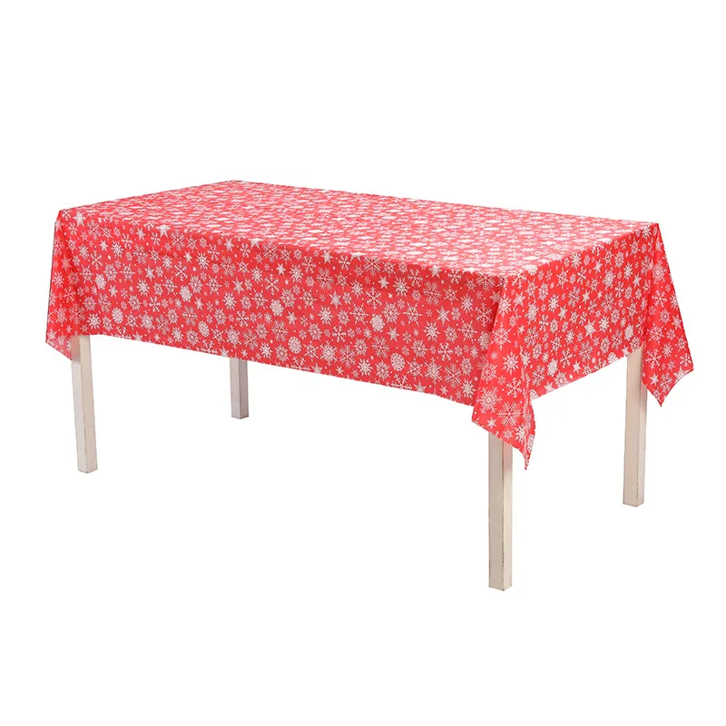 

10PCS Christmas Table cloth Waterproof and Oil Resistant PEVA Disposable Festive Tablecloth Christmas Party Tablecloth