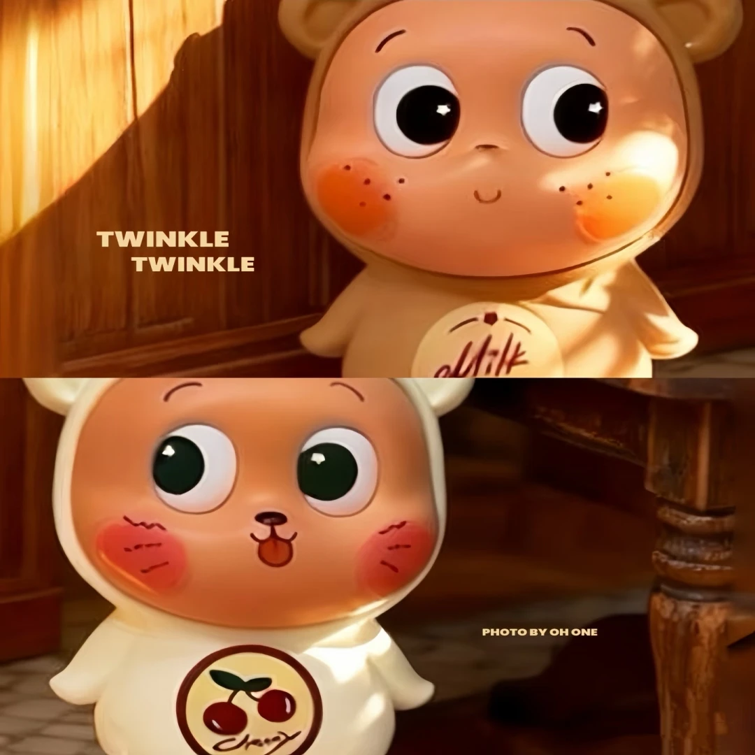 

POP MART Twinkle Twinkle Create Your Taste Mike Cherry Tea Series Blind Box Cute Anime Figure Doll for Collectors And Gifts