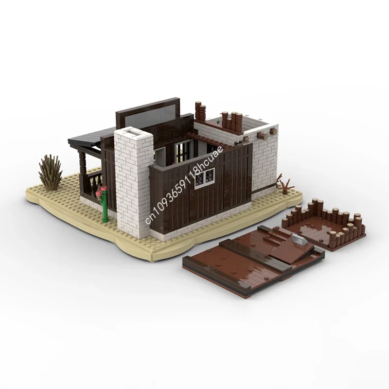 1202pcs MOC Sheriff S Lock Up Westerned Model Building Blocks Festival Gift Construction DIY Creative Idea Education Toy Brick