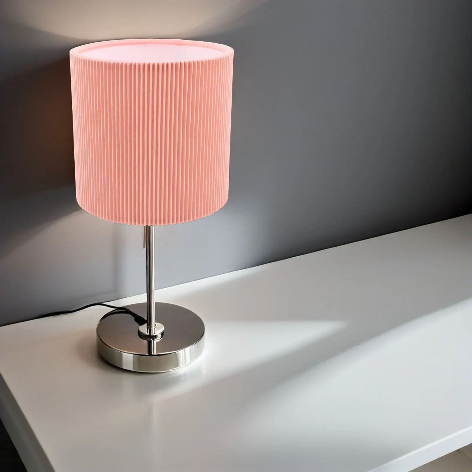 Pink Fabric Bell Lampshade Small Cloth Table Lamp Cover for Bedside Nightstand Bedroom Living Room Decor