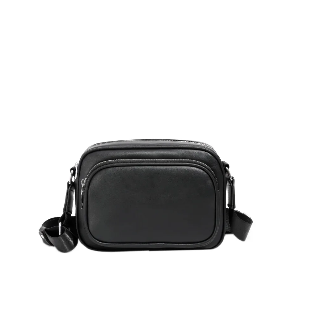 3pcs Crossbody Bags Men PU Plain Pillow Shaped Waterproof Protable Street Cross Shoulder Bag