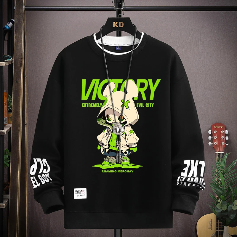 2025 novos moletons de desenho animado para homens mulheres estilo japonês legal tops S-5XL outono solto masculino camiseta de manga comprida