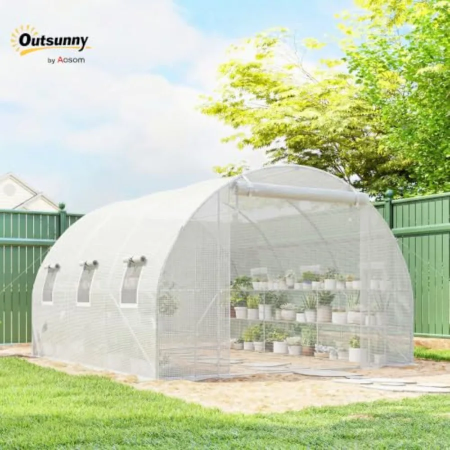 10'x11'x6' Walk-in Tunnel house Hoop House Mesh Door