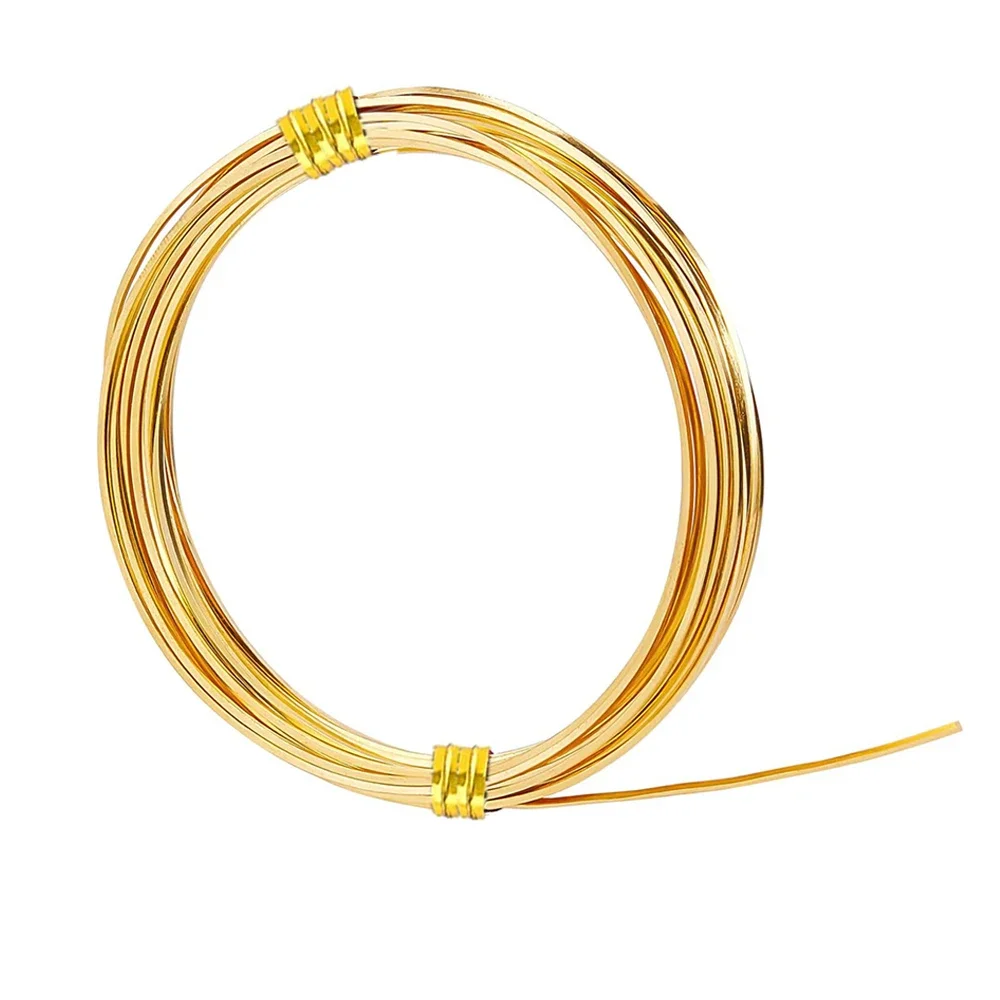 1-10Pcs 0.6-1.0mm Square Brass Beading Wire 6M, Soft Yellow Coppers Craft Wire for Jewelry Making, Bracelet Necklace DIY