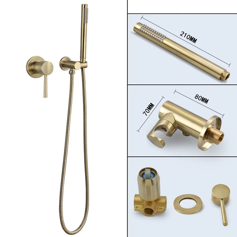 Conjunto de chuveiro de água quente e fria montado na parede B17C