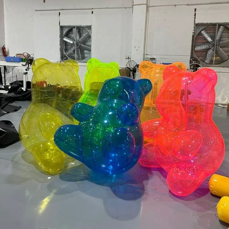 Large Transparent Clear PVC Coloul Airtight Inflatable Teddy Bear Inflatable Gummy Bear