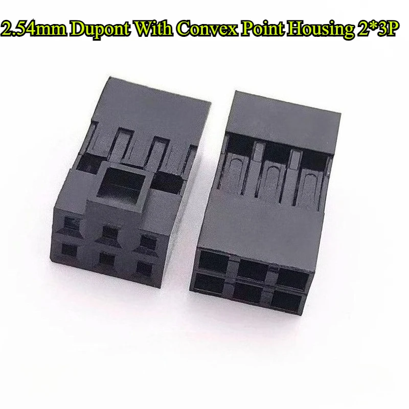 100Pcs Dupont 2.54mm Double Row Male Housing with Convex Point 2*3P/4P/5P/6P/7P/8P/9P/10P Shell Female Terminal Plug Connector