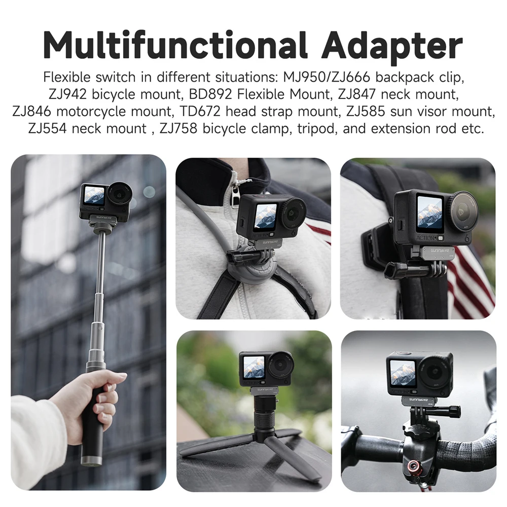 Sunnylife Magnetische Quick Release Adapter Basis Voor DJI OSMO Nano/Action 6 Opvouwbare Mount Base Camera Statief Adapter Mount Stand