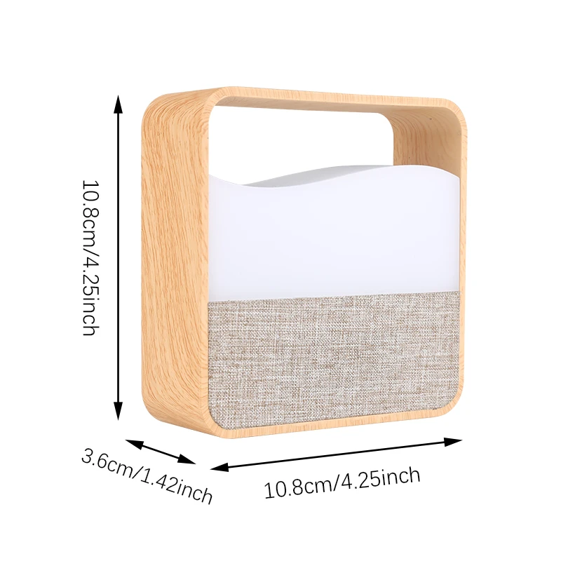 Portable LED Night Light with Digital Clock & Alarm, USB Rechargeable Table Lamp Dimming Gentle Light for Home Bedroom