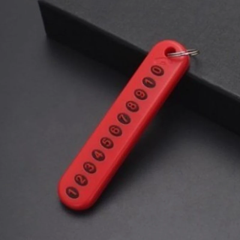 Unisex Leather Bradied Rope Car Anti-lost Keychains Phone Number Card Keyring Auto Vehicle key Holder Accessories