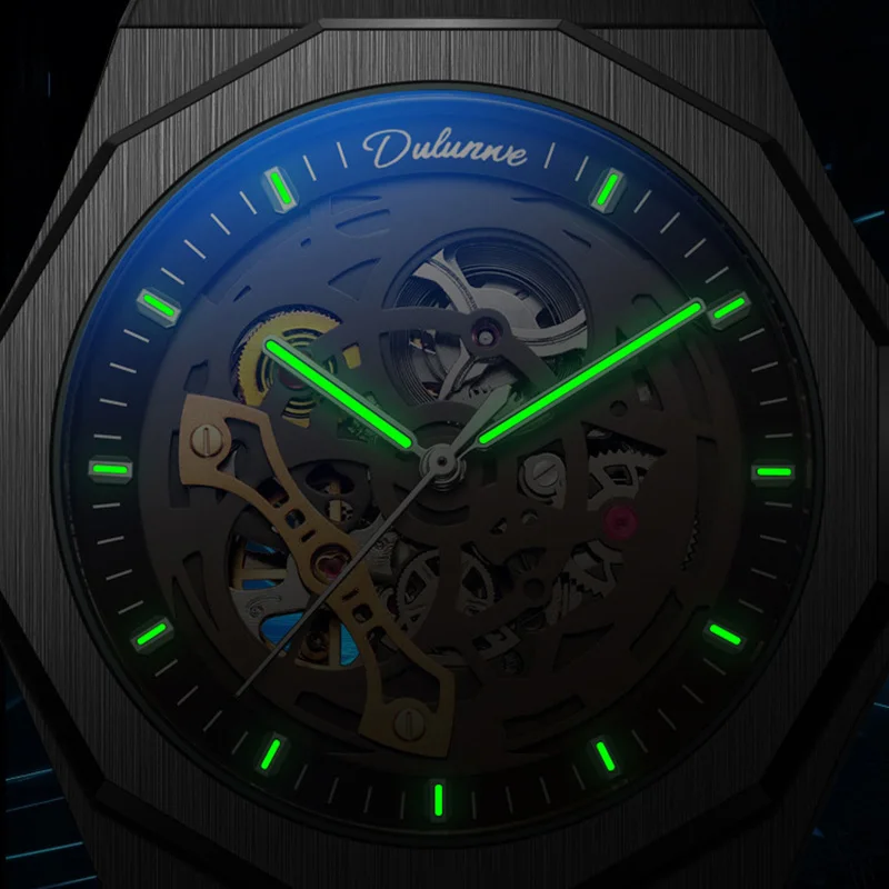 Men Mechanical Watch Automatic Luxury Brand Fashion Business Wristwatch Man Casual Sport Waterproof Luminous Skeleton Gift Clock