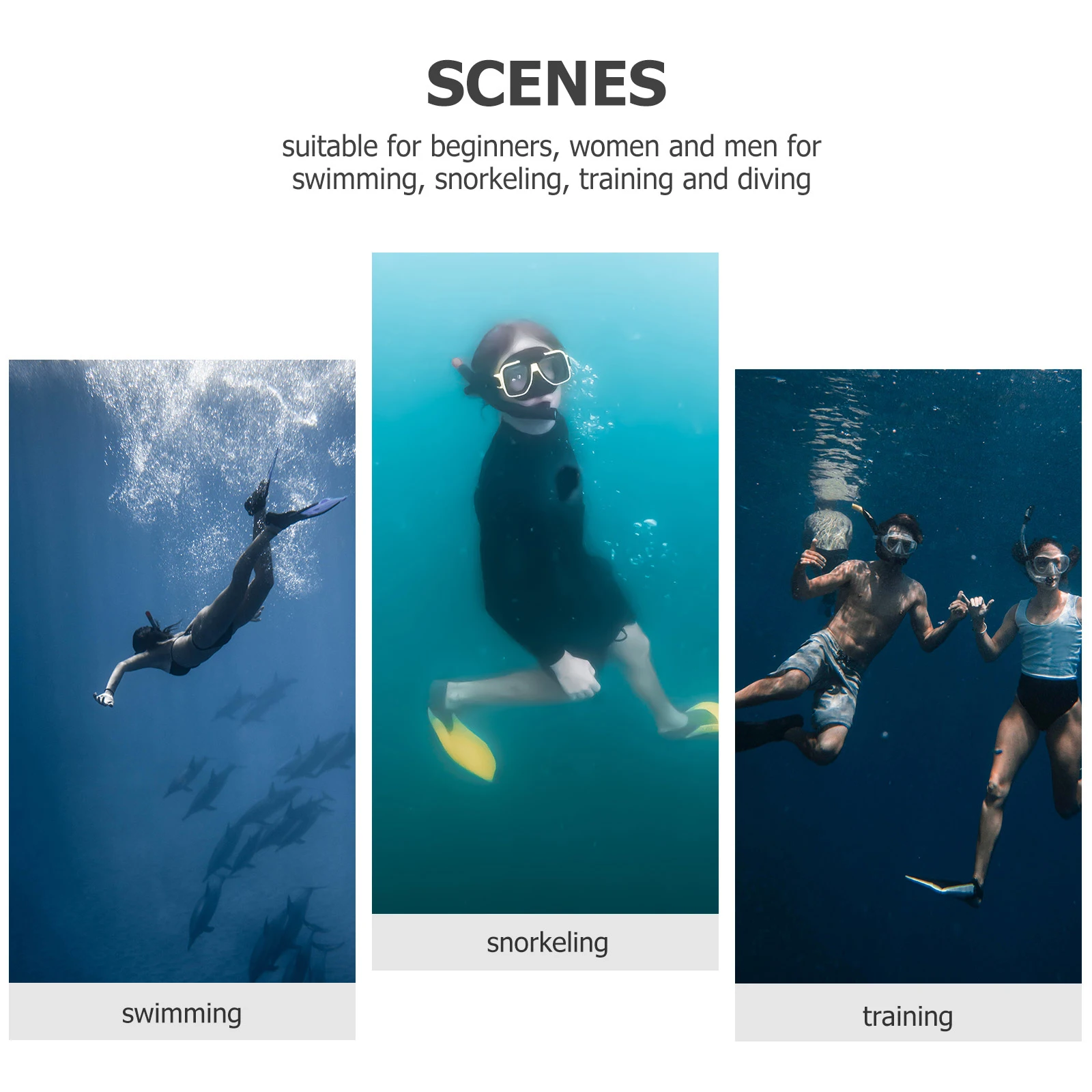 

1 Pair Adjustable Swimming Fins Flippers For Adults Snorkeling Diving Comfort Fit Stylish Design Premium Material Blue Size S
