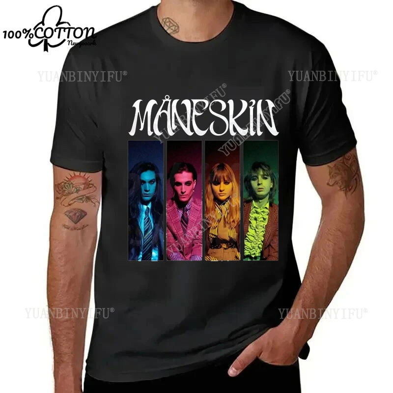 

Harajuku Classic Fashion Maneskin Eurovision Rock Style Pattern T-shirt Loose 100%Cotton Leisure S-6XL