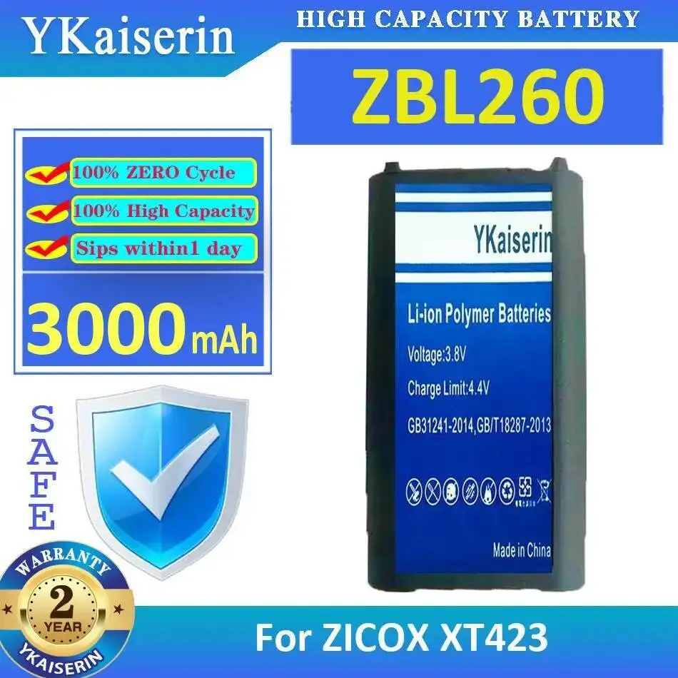 

High Performance 3000Mah For Zicox XT423 Long Lasting ZBL260 Printer Battery