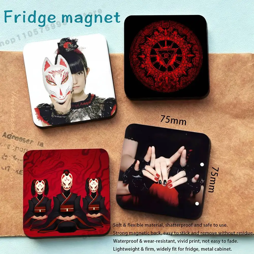 Cute B-Babymetal Rock Band Fridge Magnetic Magnet PVC Memorial Decor for Family Friends Students Adults