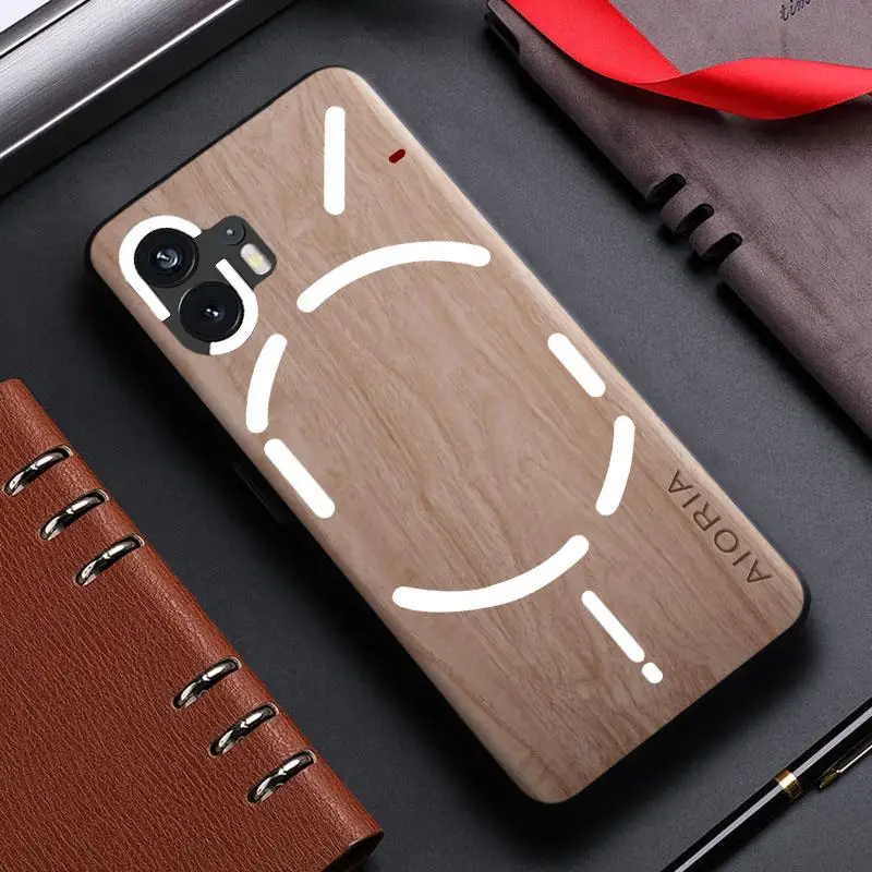 Case for Nothing Phone 2 2A Nothing Phone2A 1 2 funda bamboo wood pattern Leather cover for nothing phone1 phone2 phone 2a case