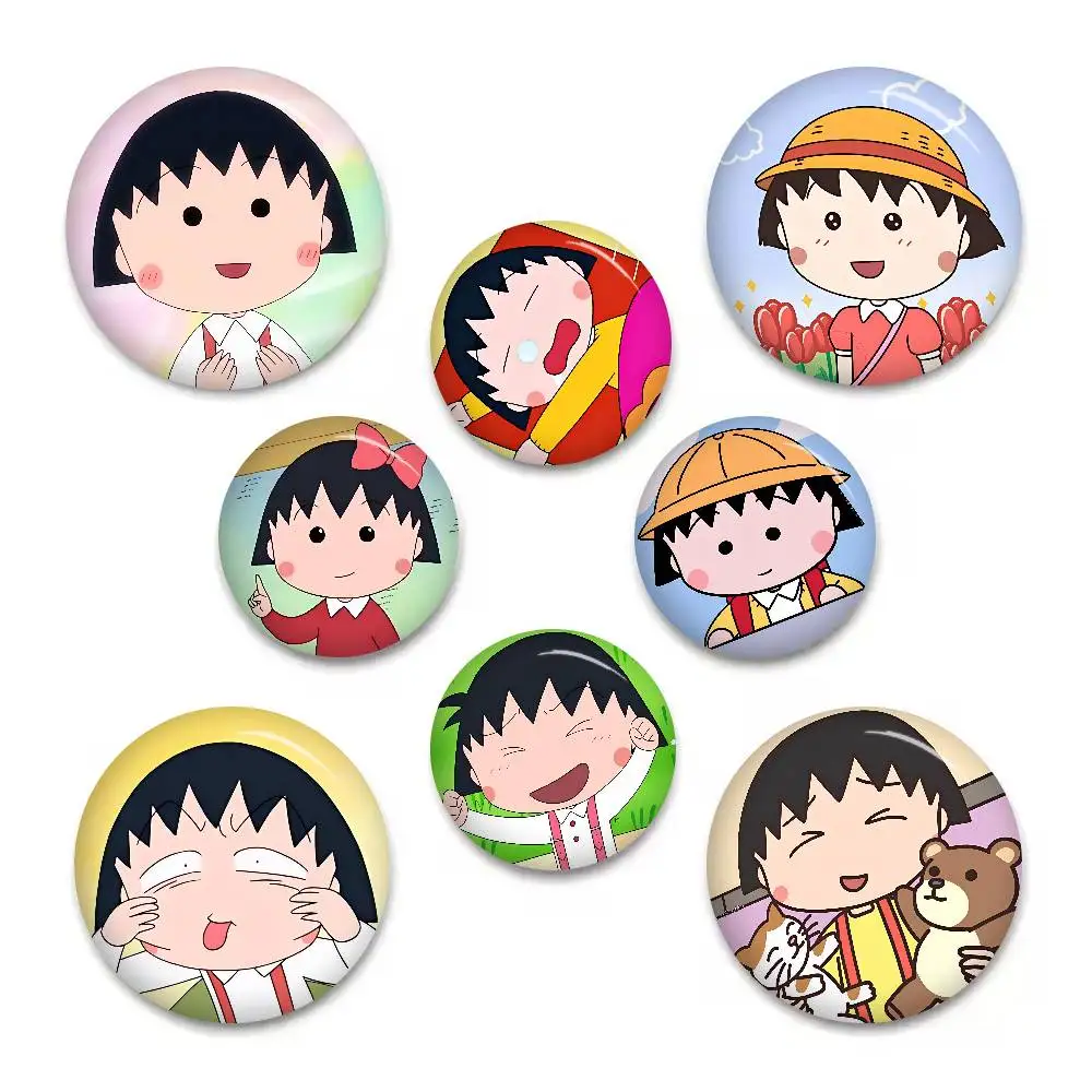 Cute Cartoon Chibi Maruko Chan Animals Funny Brooches Badge Backpack Clothes Gift Accessory