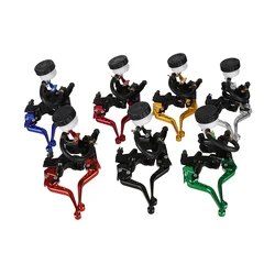 Universal CNC Motorcycle Adjustable Clutch Brake Master Cylinder Reservoir Levers Kit for Yamaha Kawasaki 7/8