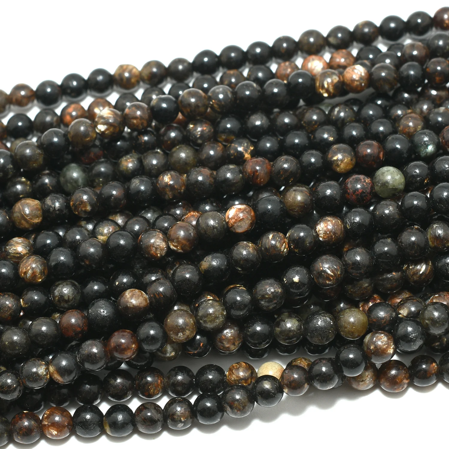 خرز دائري فضفاض من بيوتيت طبيعي 4 مم - 4.5 مم، غير مستدير مثالي