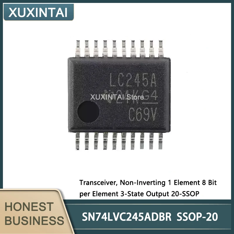 10Pcs/Lot  New Original  SN74LVC245ADBR  SN74LVC245 Transceiver, Non-Inverting 1 Element 8 Bit per Element 3-State Output 20-SSO