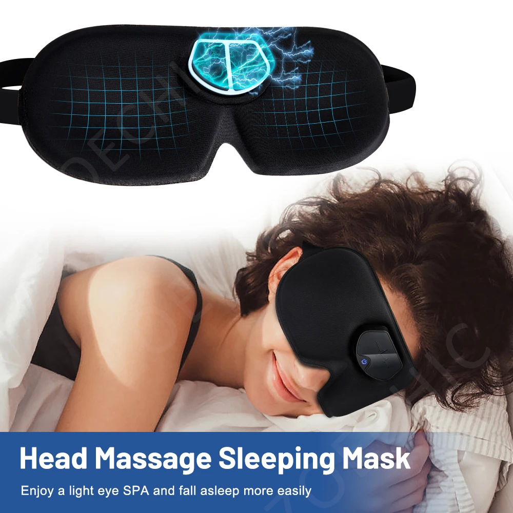 Smart EMS Head Massager Electric Pulse Sleep Mask Relieve Migraine Aid Sleep Device Travel Eyeshade Blindfold Eyepatch