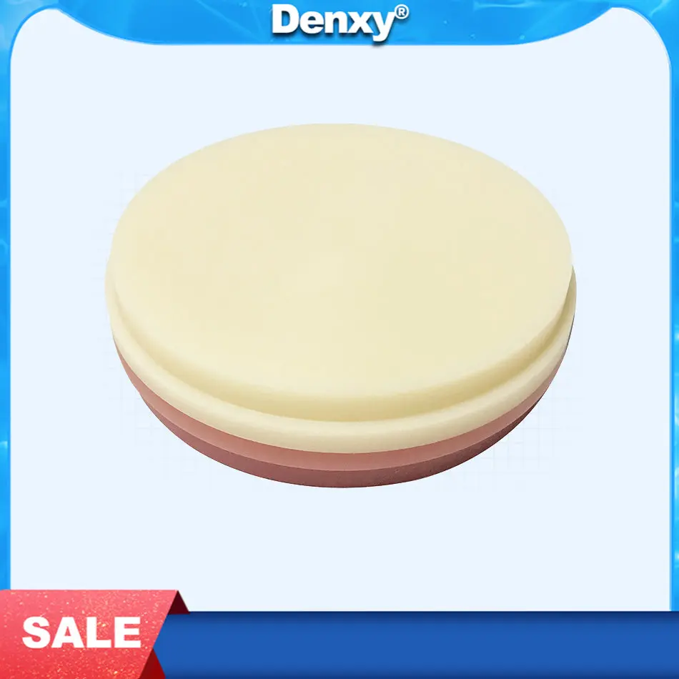 

Denxy 2/5pcs Bicolor CAD/CAM PMMA Block Blank Dental Lab Products PMMA Discs Disk Milling Open System Temporary Crowns Bridges