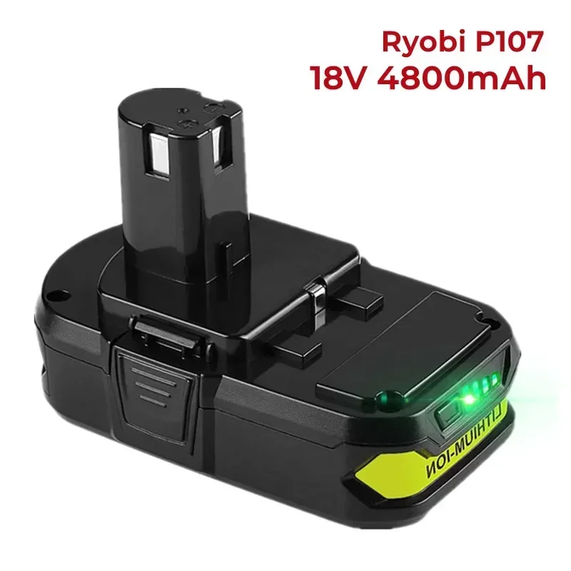 

100%Verbesserte4,8 AhErsatz Ryobi18VLithium-Batterie, kompatibelmit Ryobi 18 Volt ONE + Plus P107 P108 P102 P103 P104 P105 P109