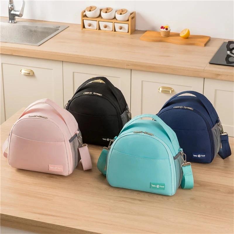 Oxford Large Capacity Insulated Portable Lunch Bag for Workers Portable Lunch Box Insulated Bag Can Be Slung Over The Shoulder