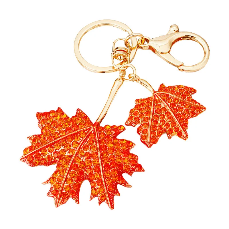 New Fashion Maple Leaf Keychain Enamel Plant Key Rings For Women Men Handbag Pendants Key Chain